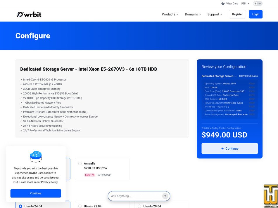 Taken on 14 September, 2026 screenshot of Intel Xeon E5-2670V3 - Netherlands from owrbit.com