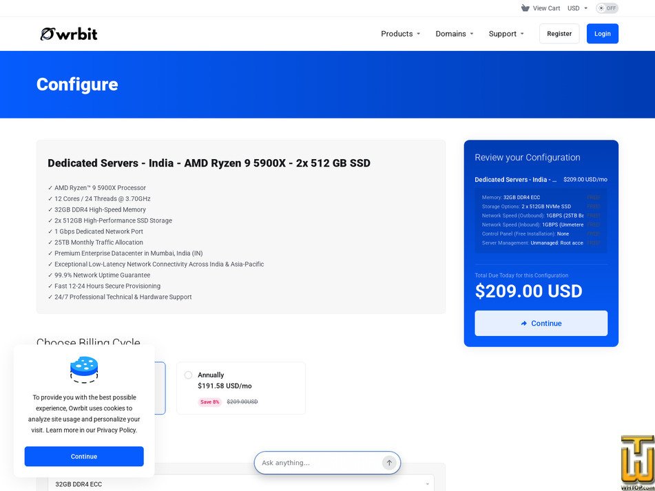 Taken on 12 September, 2026 screenshot of AMD Ryzen 9 5900X - India from owrbit.com