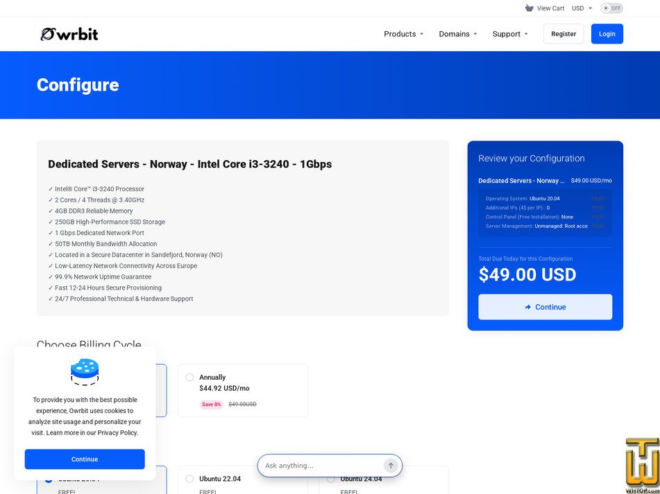 Taken on 11 September, 2026 screenshot of Intel Core i3-3240 - Norway from owrbit.com
