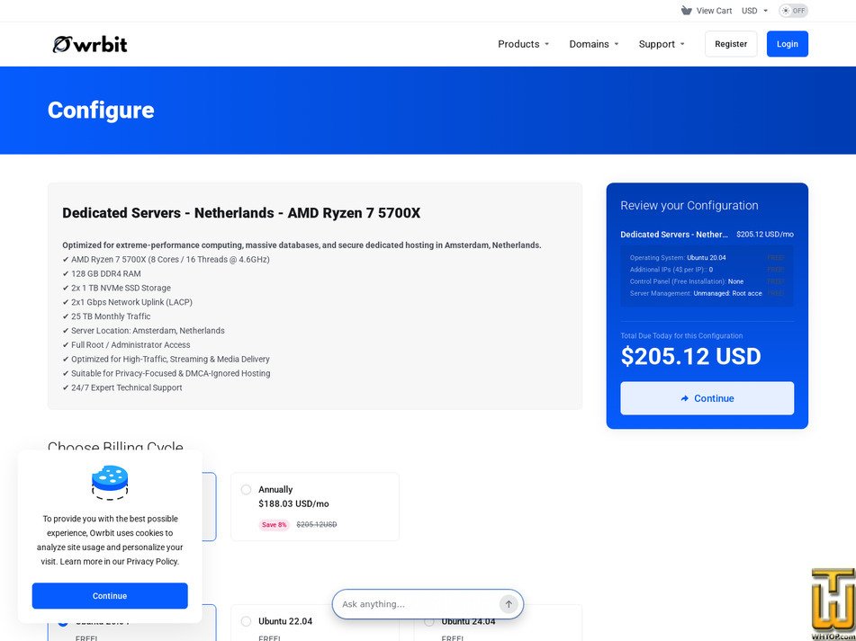 Taken on 12 September, 2026 screenshot of AMD Ryzen 7 5700X - Netherlands from owrbit.com