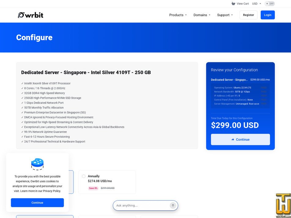 Taken on 12 September, 2026 screenshot of Intel Silver 4109T - Singapore from owrbit.com