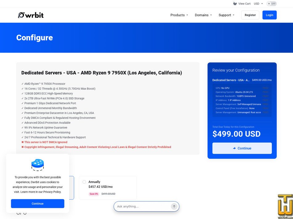 Taken on 12 September, 2026 screenshot of AMD Ryzen 9 7950X - (Los Angeles, California) from owrbit.com