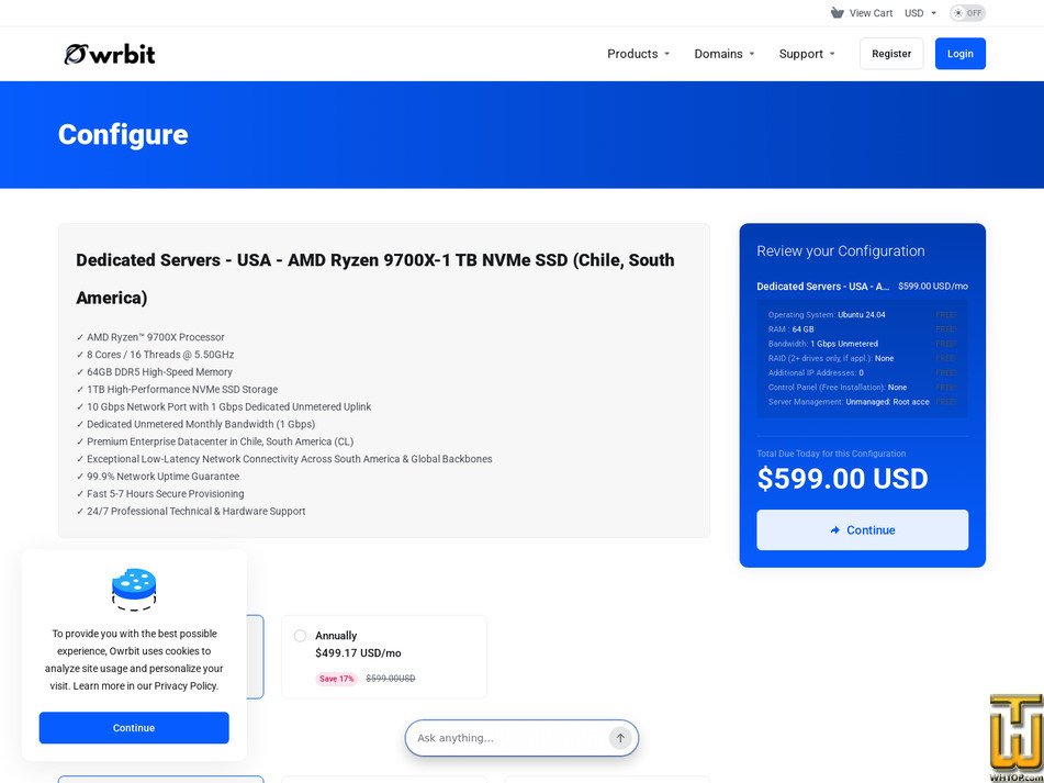 Taken on 12 September, 2026 screenshot of AMD Ryzen 9700X - (Chile, South America) from owrbit.com