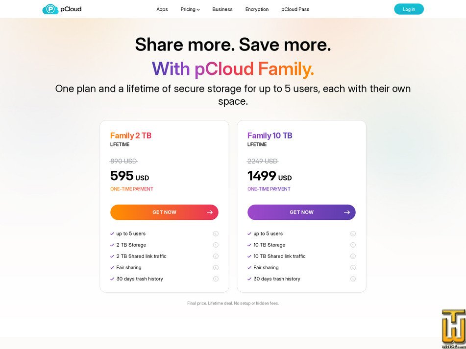 Taken on 31 July, 2026 screenshot of Family 2 TB from pcloud.com
