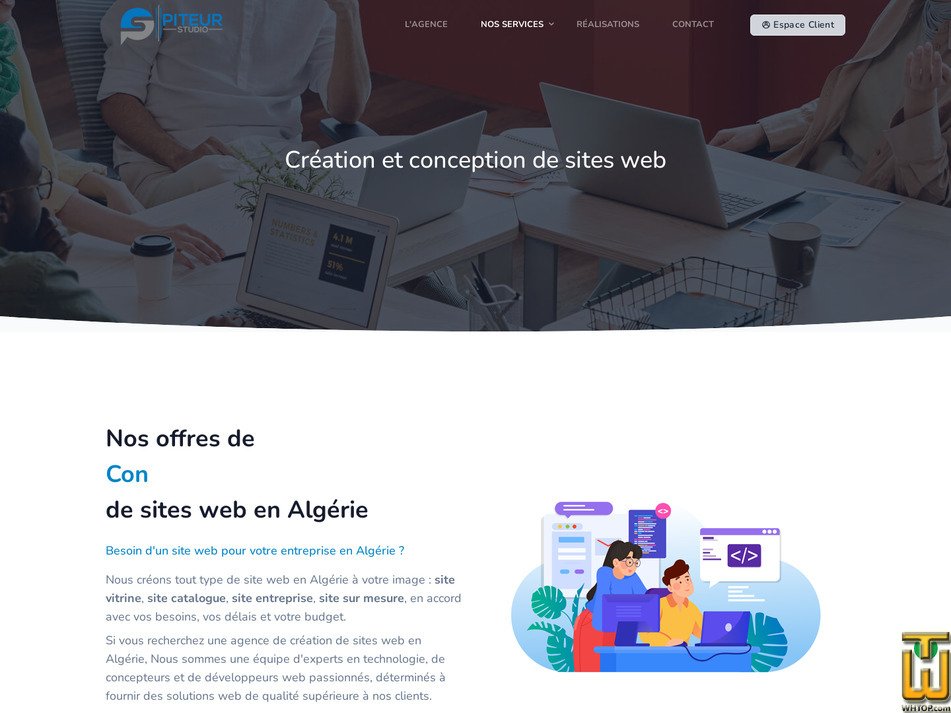 screenshot of Pack Site Web Vitrine from piteur-studio.dz