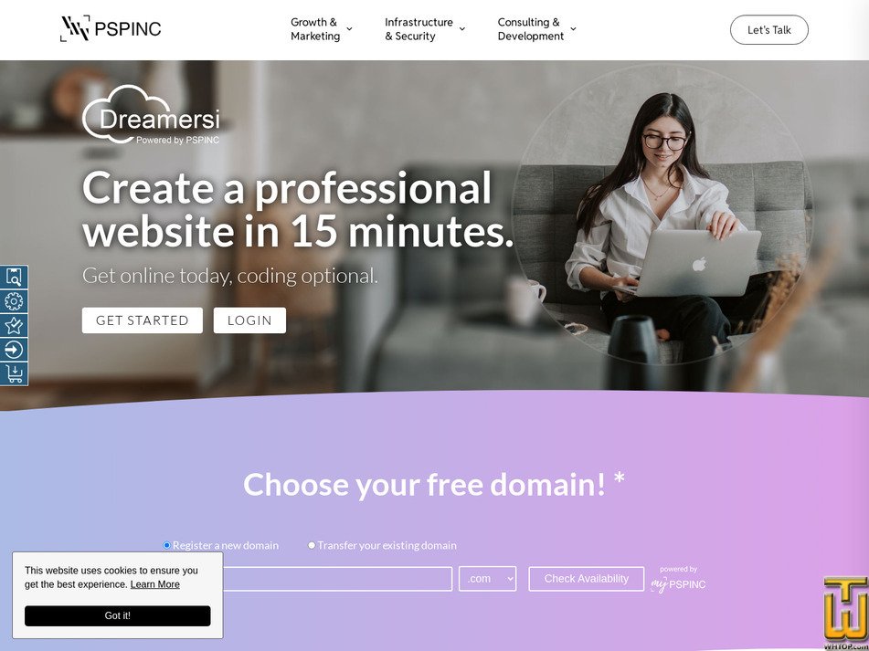 Taken on 23 September, 2026 screenshot of Dreamersi Web Hosting from pspinc.com