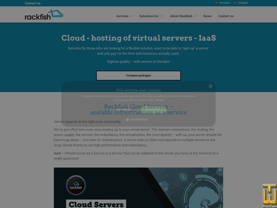 Taken on 27 April, 2026 screenshot of Cloud Servers - IaaS minimum configuration from rackfish.com