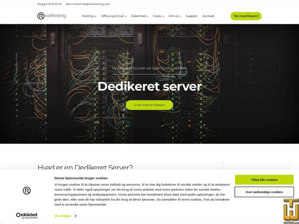 Taken on 6 May, 2026 screenshot of Dedicated server from rackhosting.dk