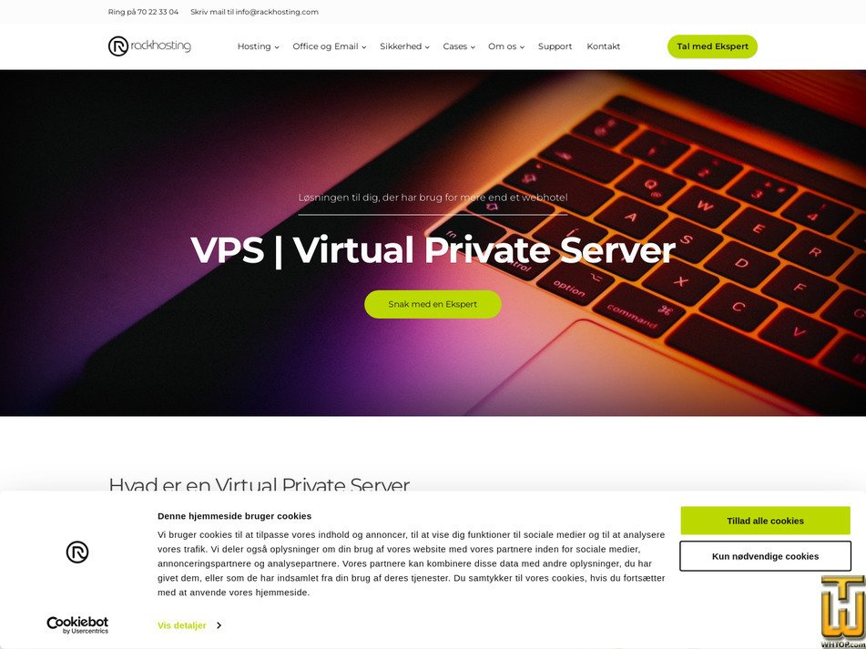 Taken on 6 May, 2026 screenshot of VPS 1 from rackhosting.dk