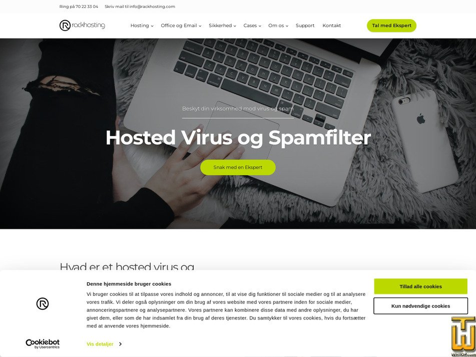 Taken on 6 May, 2026 screenshot of Hosted Virus and Spam Filter Archiving from rackhosting.dk