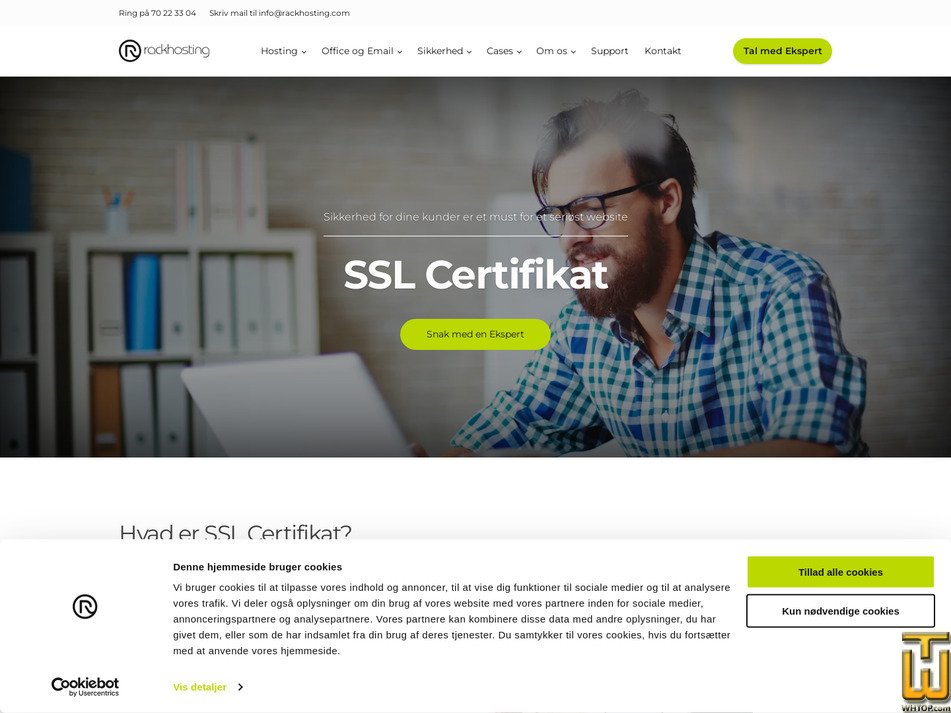 Taken on 6 May, 2026 screenshot of Wildcard SSL certificate from rackhosting.dk