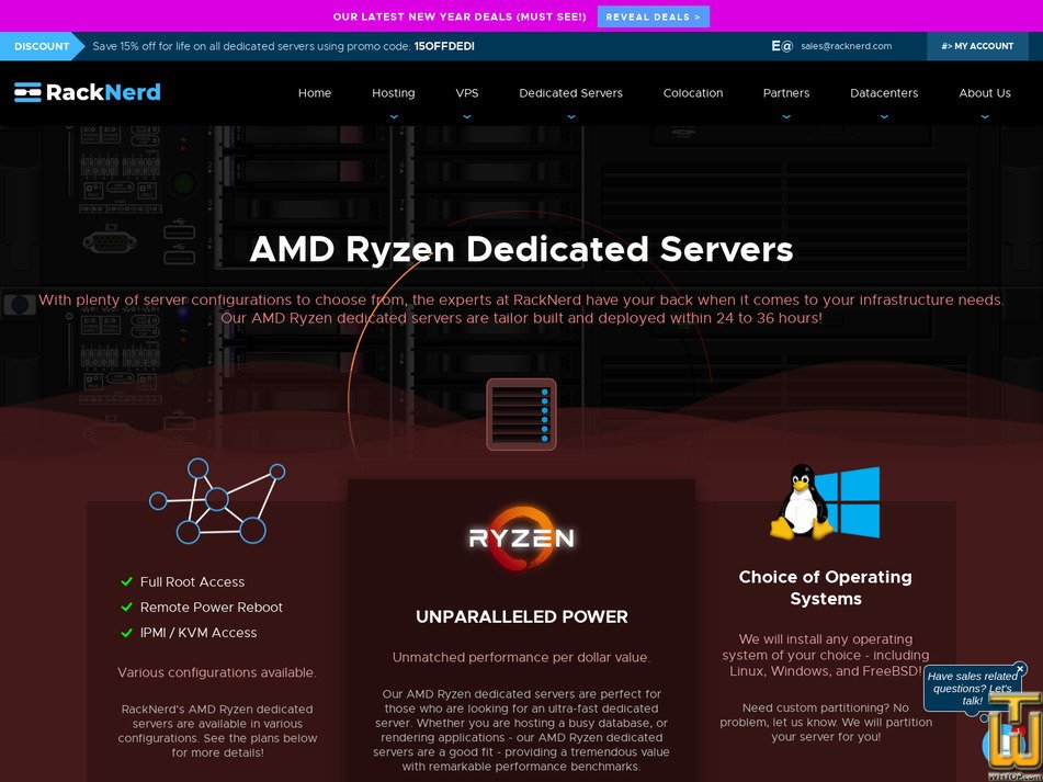 screenshot of AMD Ryzen 9 5950X from racknerd.com