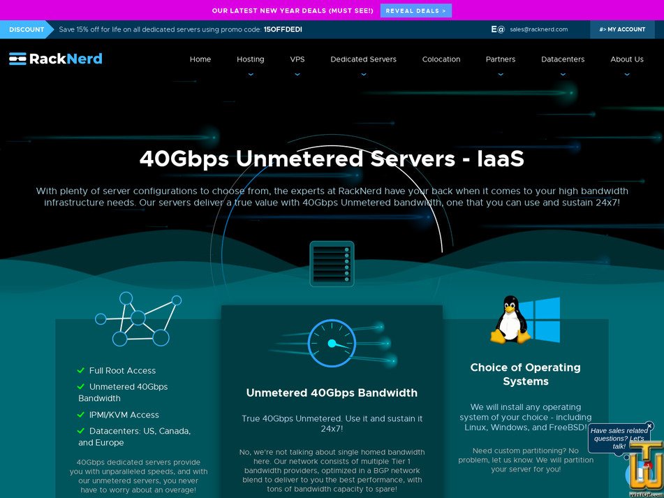 screenshot of Intel Xeon E3-1230 V3 (40Gbps) from racknerd.com
