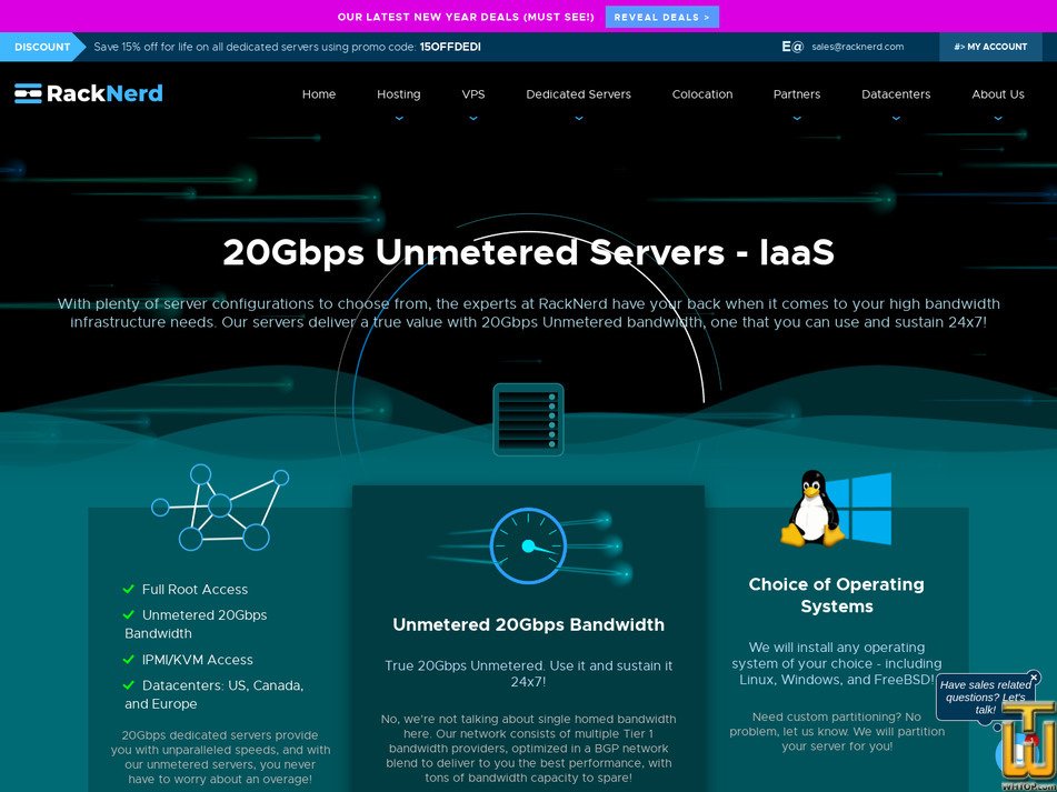 screenshot of Intel Xeon E3-1230 V3 (20gbps) from racknerd.com