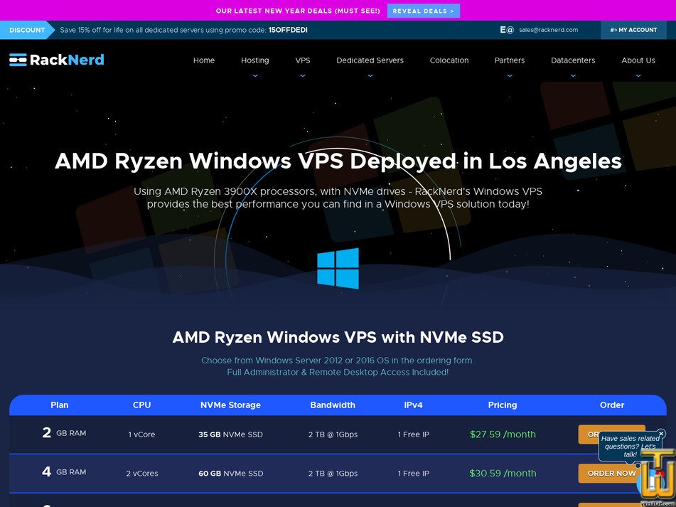 Taken on 19 January, 2026 screenshot of 16 GB RAM from racknerd.com