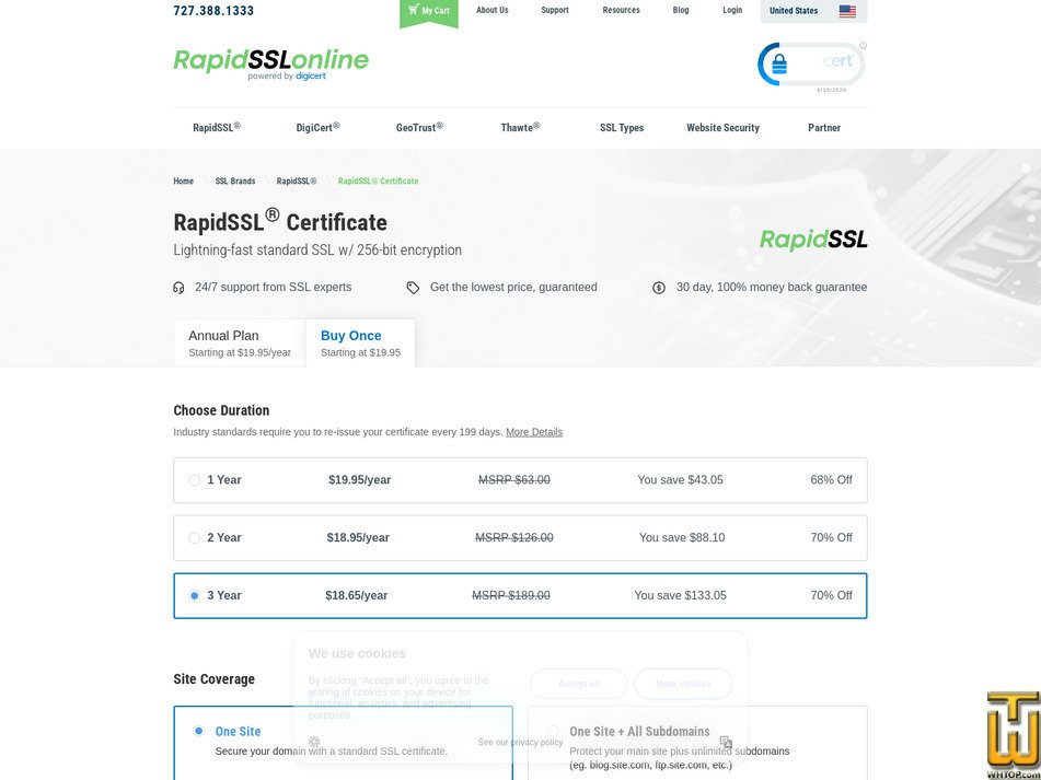 Taken on 19 June, 2026 screenshot of RapidSSL Certificate from rapidsslonline.com