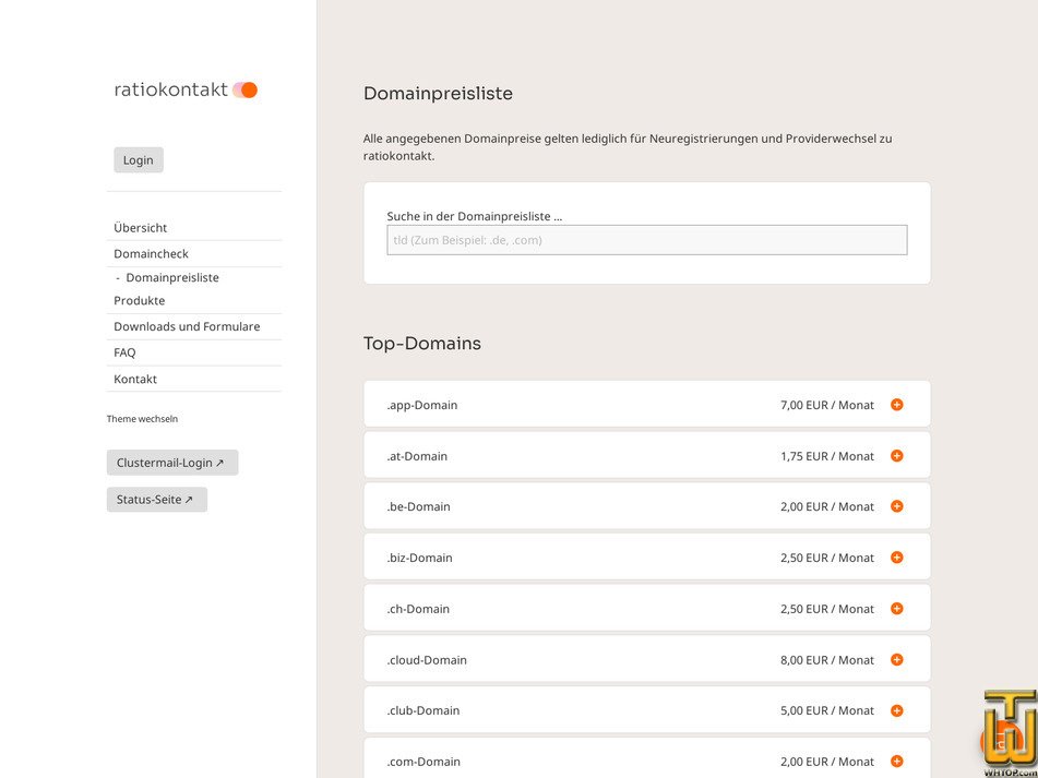 Taken on 18 September, 2026 screenshot of .com from ratiokontakt.de
