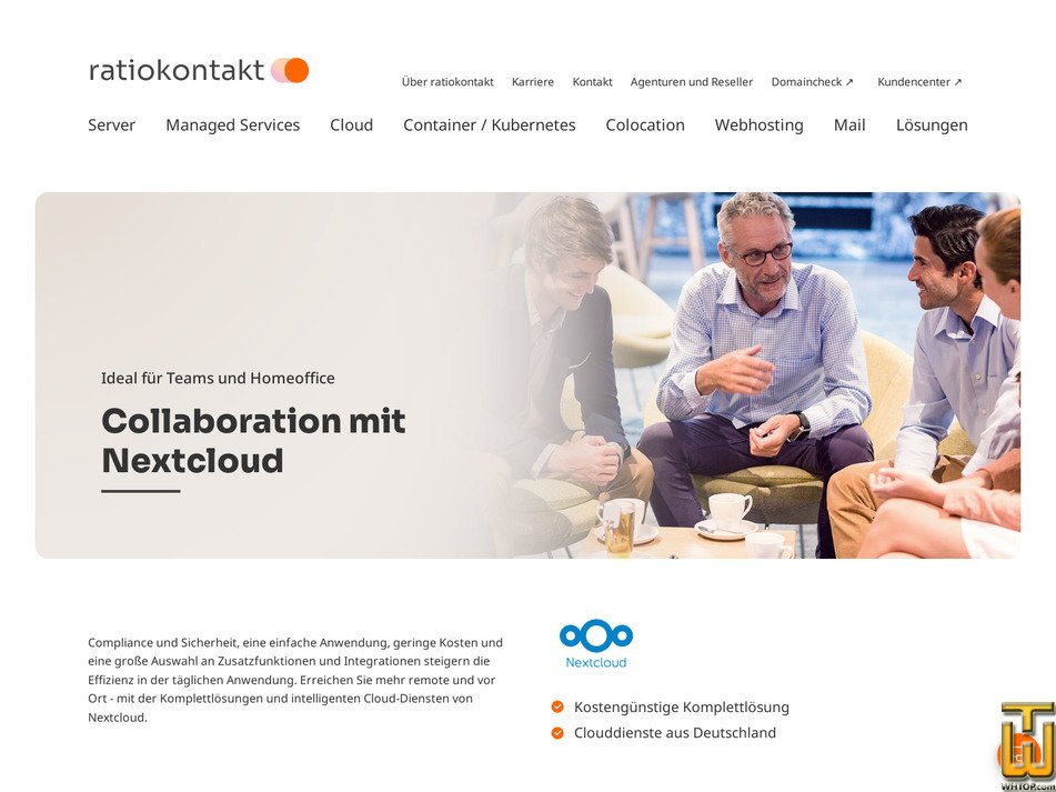 Taken on 18 September, 2026 screenshot of Hosted Nextcloud L from ratiokontakt.de