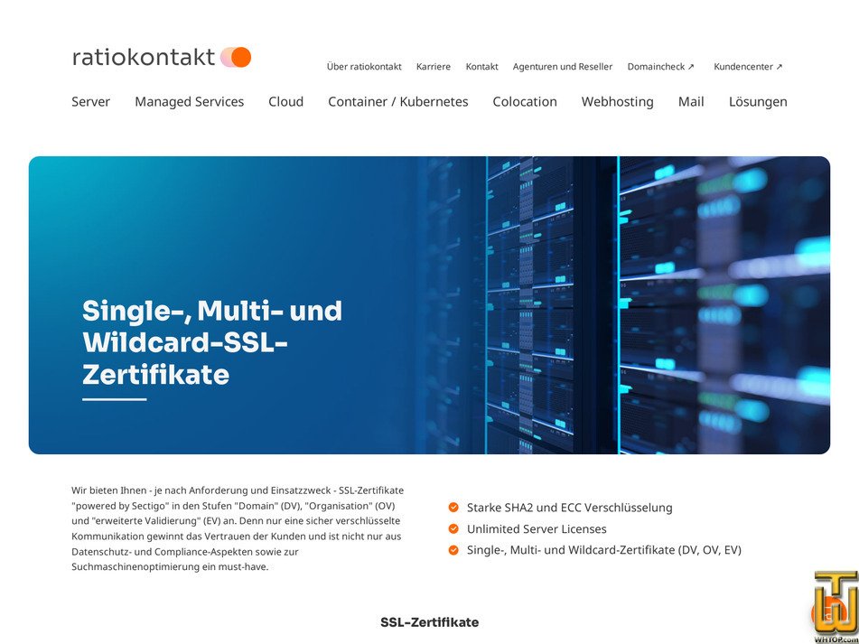 Taken on 18 September, 2026 screenshot of SSL-Zertifikat "Multi" DV from ratiokontakt.de