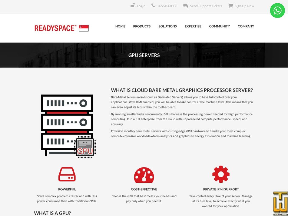 screenshot of NVIDIA Tesla K80 - Dual Intel Xeon E5-2650 v4 from readyspace.com.sg