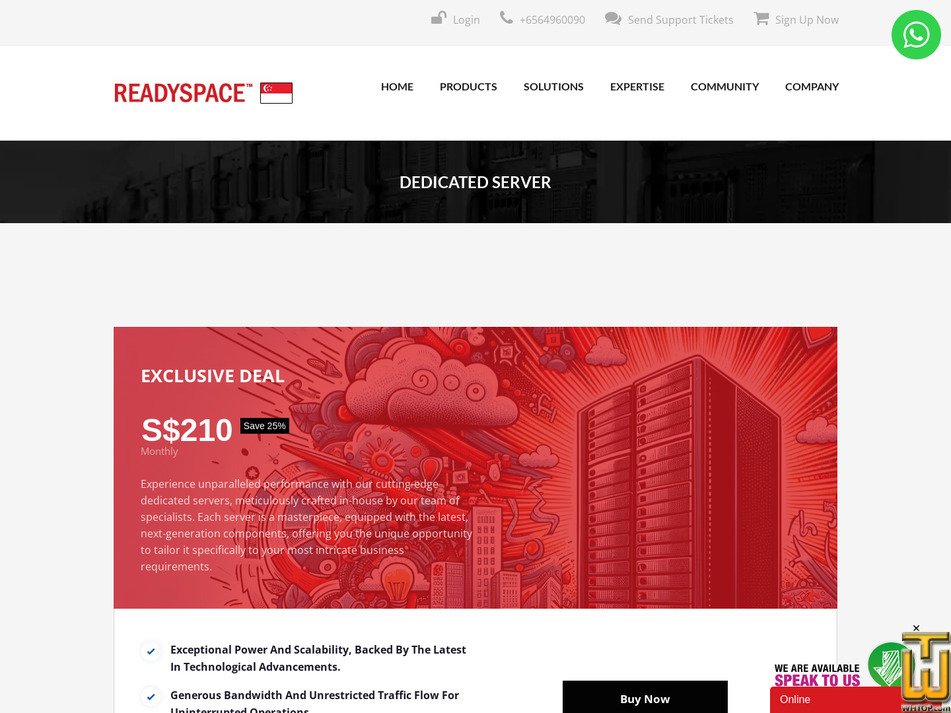 Taken on 30 January, 2026 screenshot of GPU from readyspace.com.sg