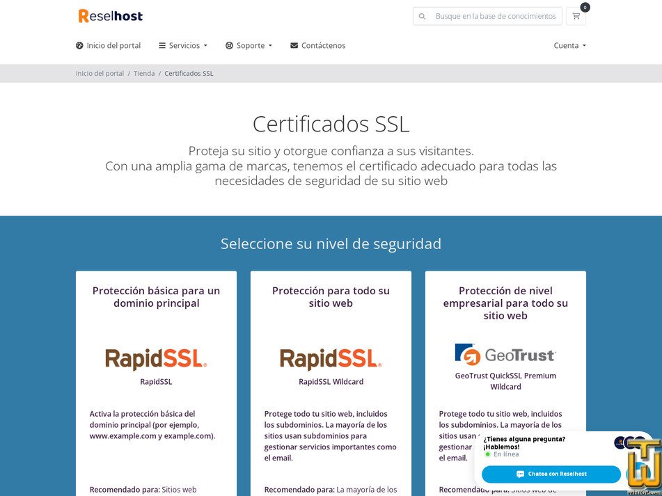 screenshot of PositeveSSL from reselhost.com