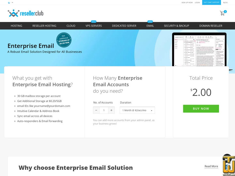 Taken on 15 January, 2026 screenshot of Enterprise Email from resellerclub.com