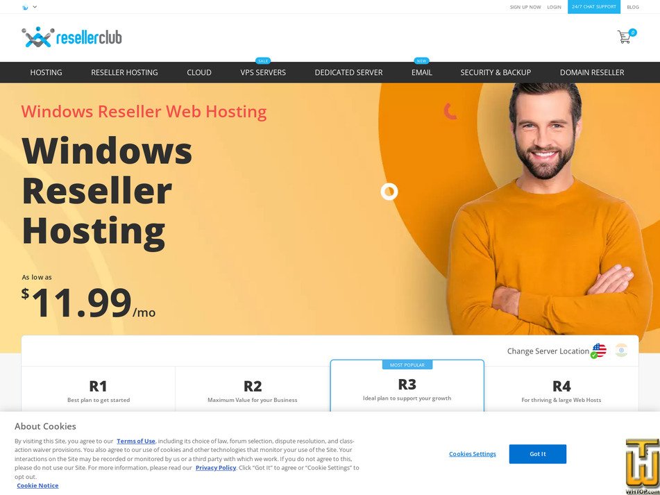 screenshot of R2 from resellerclub.com