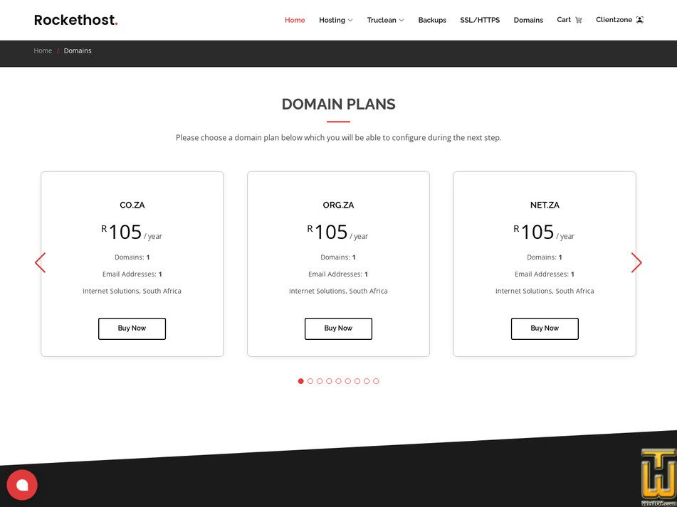 Taken on 27 April, 2026 screenshot of com from rockethost.co.za