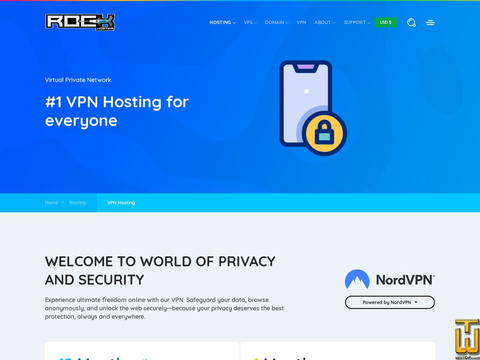 screenshot of 12 Months from rockhoster.com