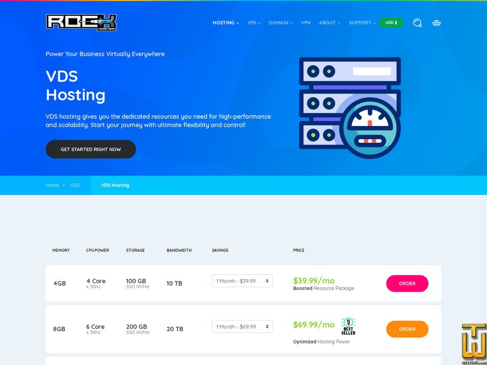 screenshot of Unbeatable Value Deal from rockhoster.com