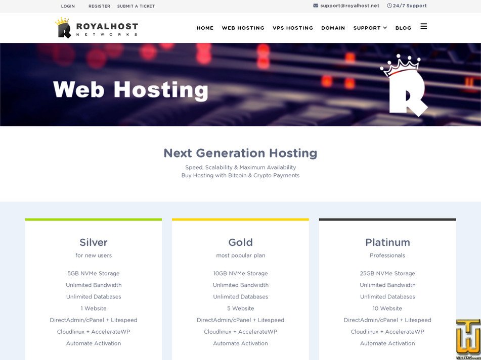 Taken on 29 August, 2026 screenshot of Gold from royalhost.net