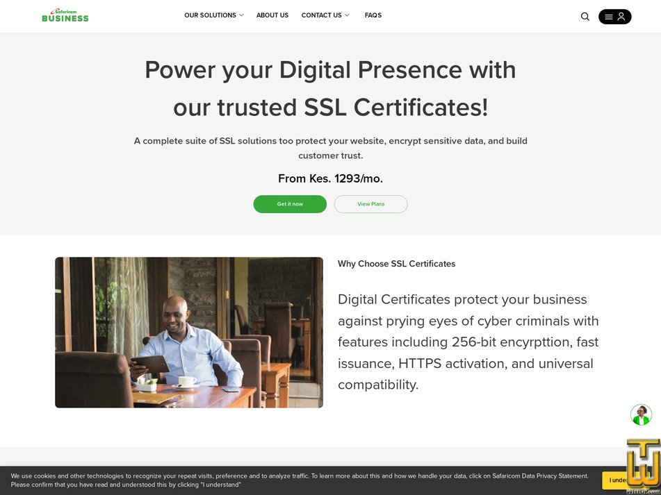 screenshot of InstantSSL DV from safaricom.co.ke