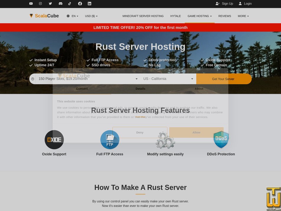 screenshot of Rust 200 Slots from scalacube.com