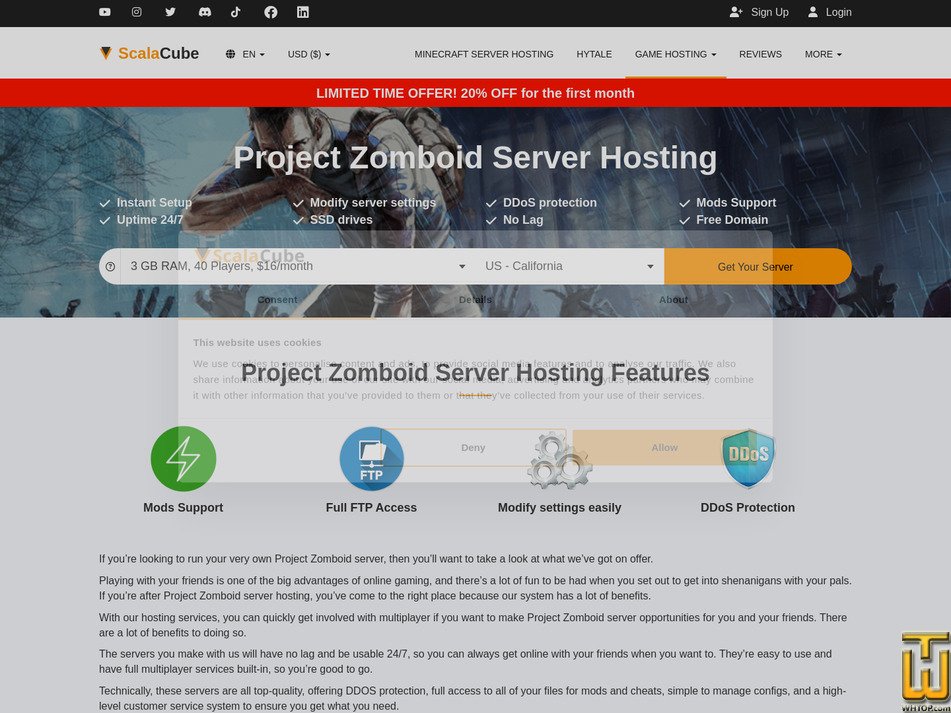 screenshot of Project Zomboid 32G from scalacube.com
