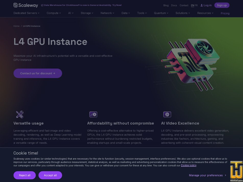 screenshot of L4-2-24G from scaleway.com