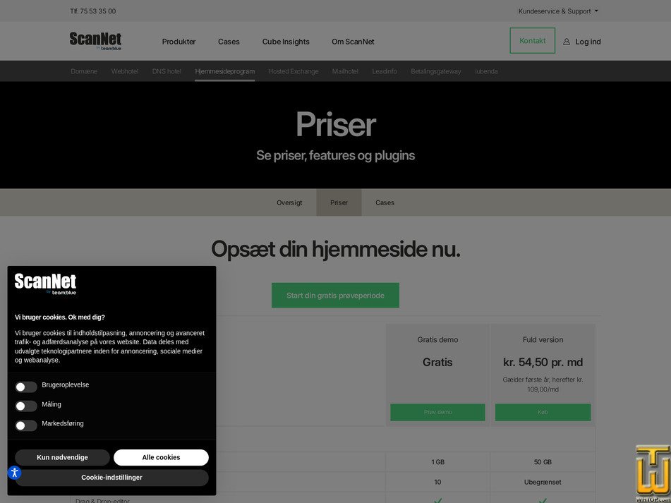 Taken on 5 May, 2026 screenshot of Gratis demo from scannet.dk