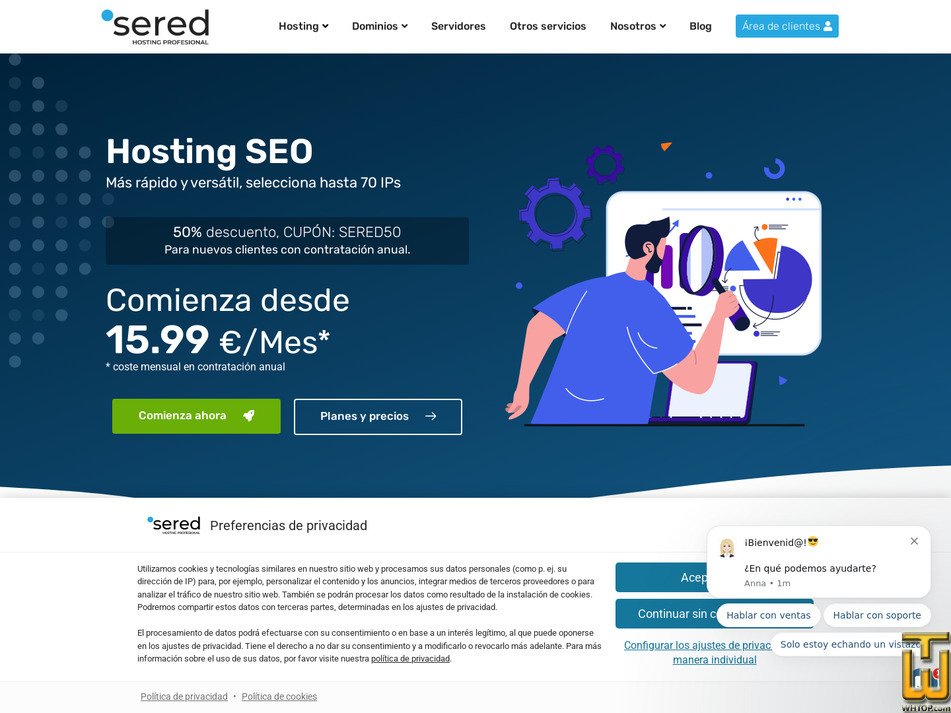 screenshot of Alojamiento CP 2 from sered.net