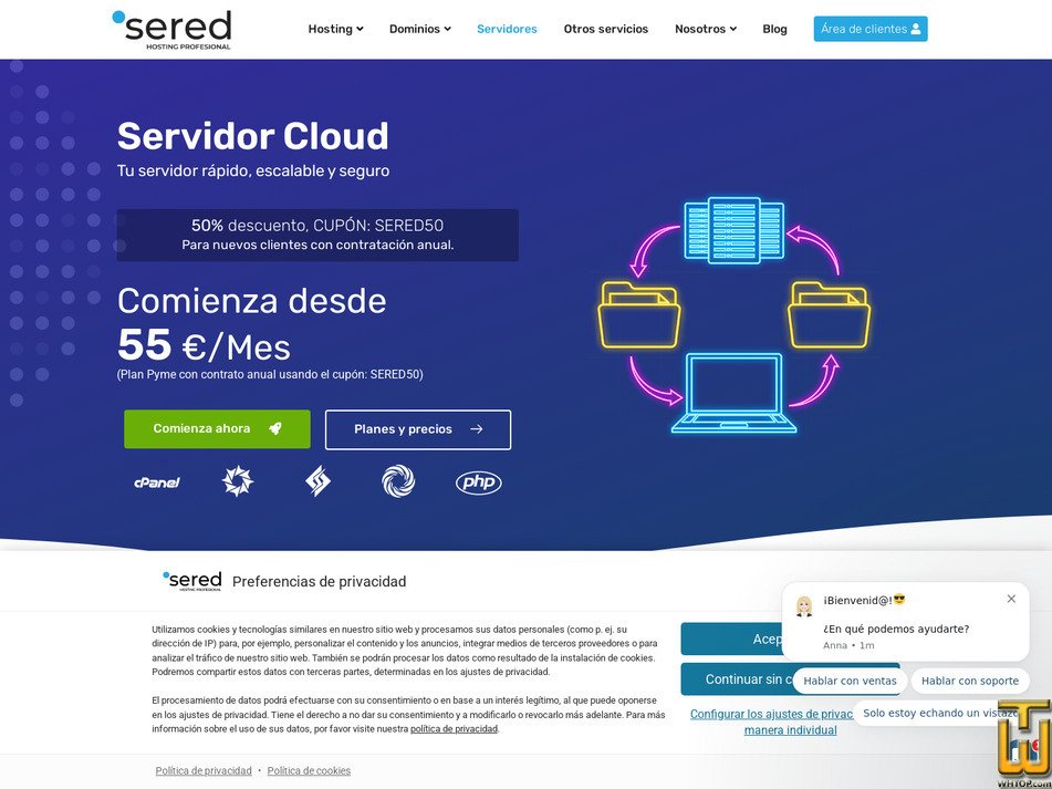 screenshot of Plan Corporación from sered.net