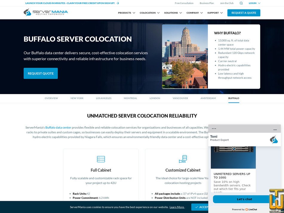 screenshot of Buffalo: Full Cabinet from servermania.com