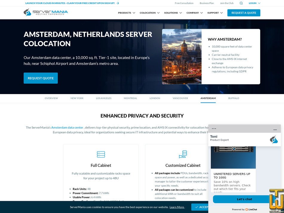 Taken on 6 January, 2026 screenshot of Amsterdam: Full Cabinet from servermania.com