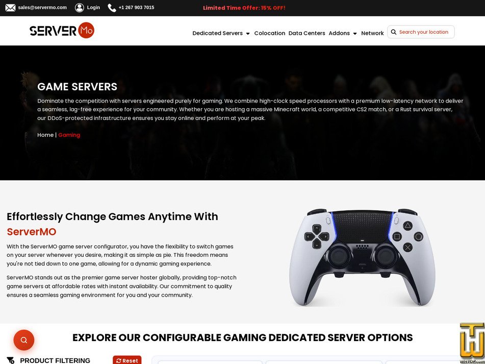 Taken on 17 May, 2026 screenshot of Game Servers from servermo.com