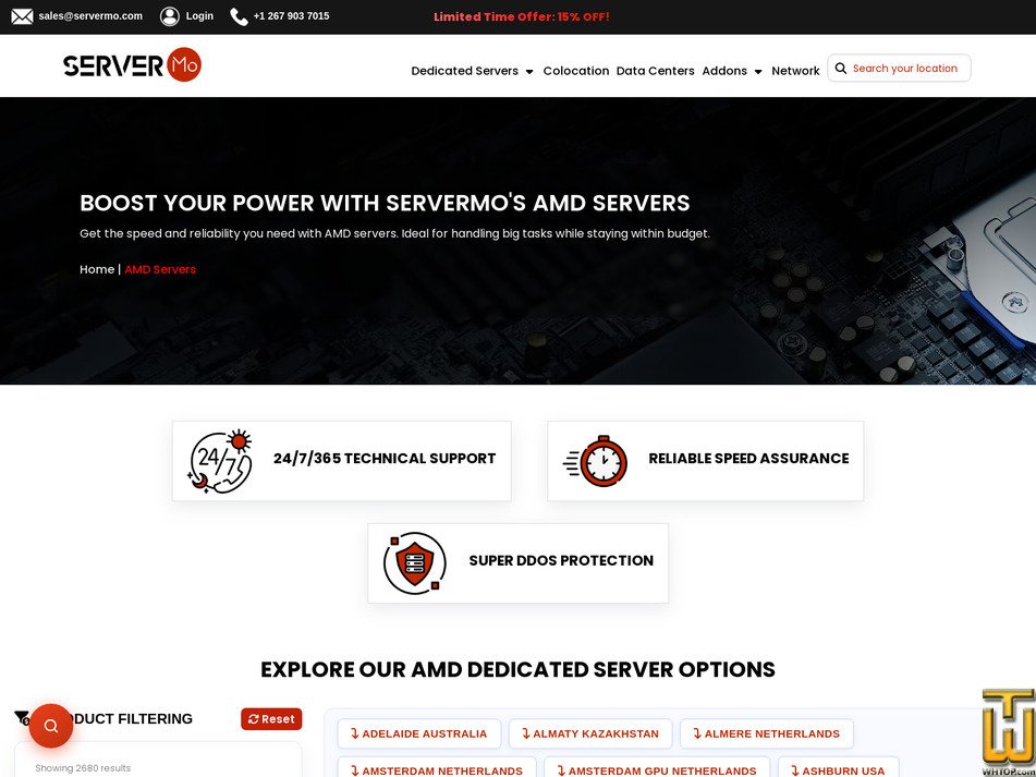 Taken on 17 May, 2026 screenshot of AMD Servers from servermo.com