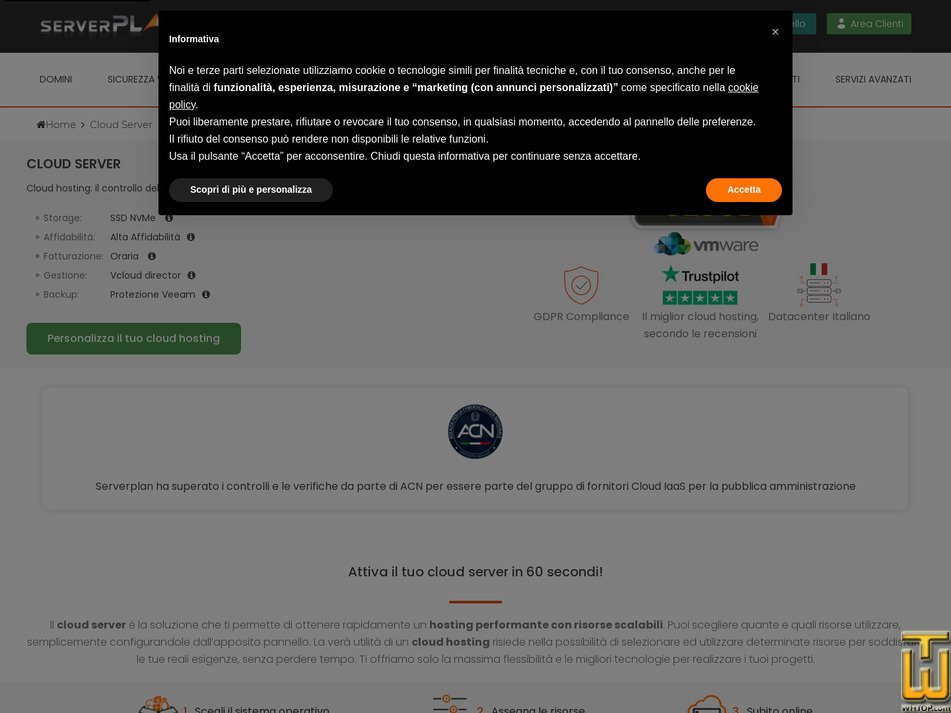 Taken on 17 March, 2026 screenshot of Supercloud from serverplan.com