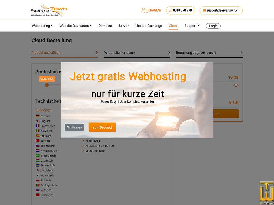 screenshot of Easy from servertown.ch