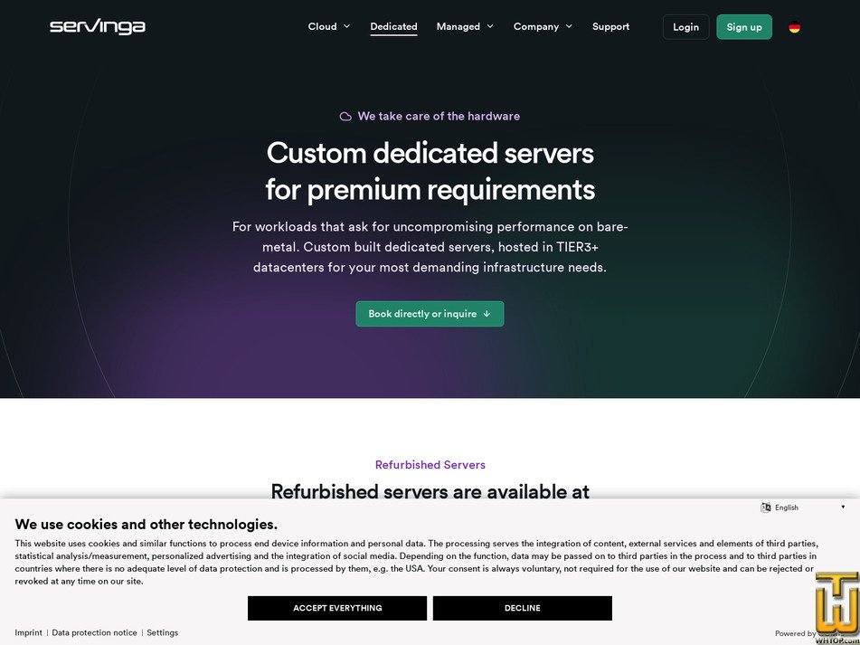 screenshot of Intel Virtualization Server from servinga.com