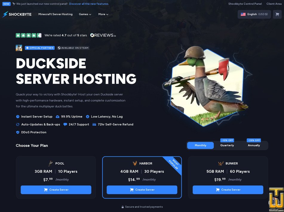 screenshot of Pool (Duckside) from shockbyte.com