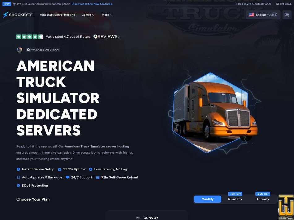Taken on 13 October, 2026 screenshot of Convoy (American Truck Simulator) from shockbyte.com