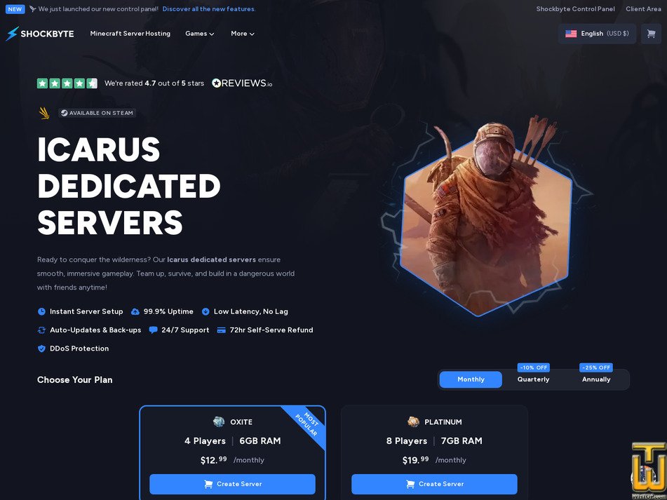 screenshot of Oxite (Icarus) from shockbyte.com