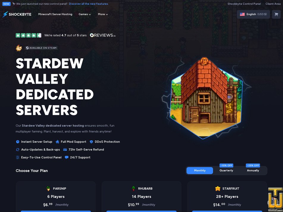 Taken on 13 October, 2026 screenshot of Parsnip (Stardew Valley) from shockbyte.com